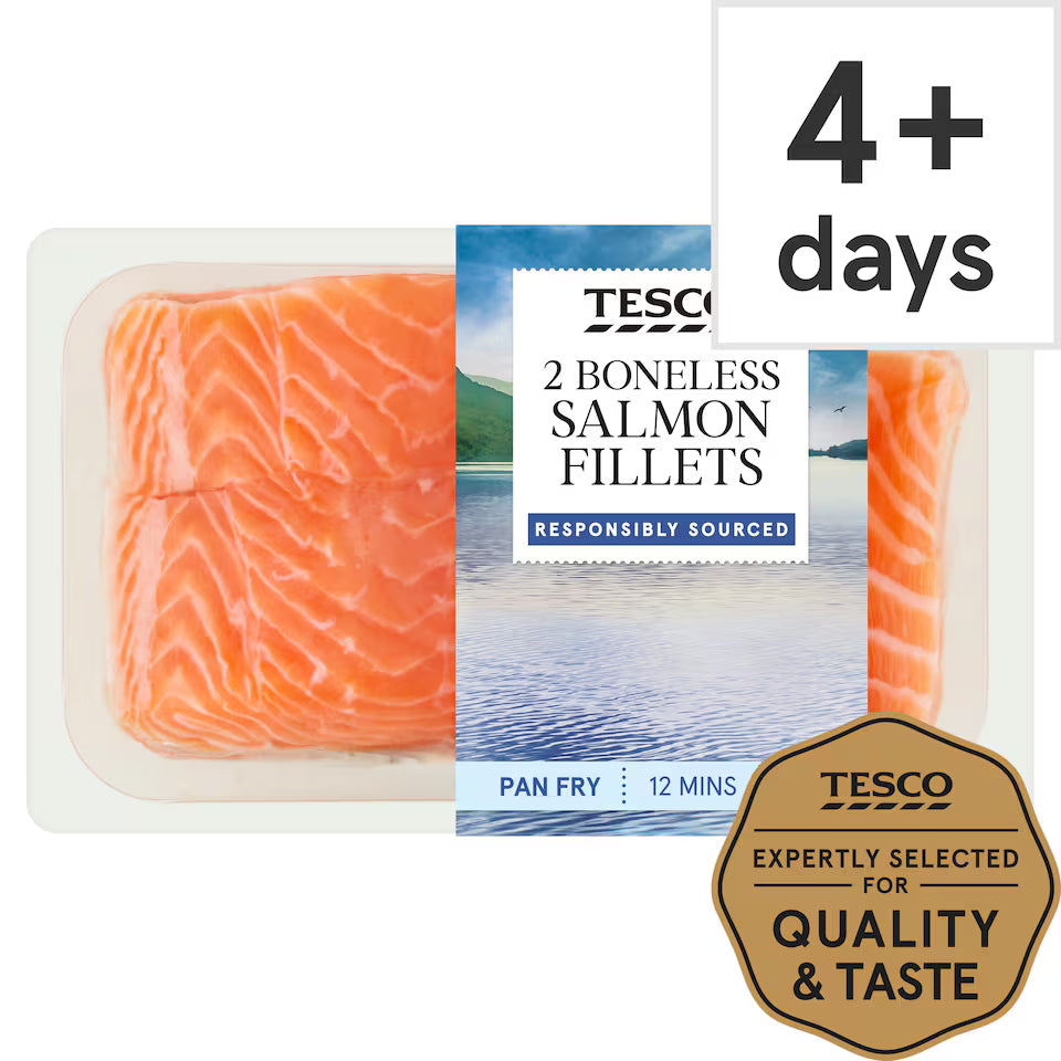 Tesco 2 Boneless Salmon Fillets 260G