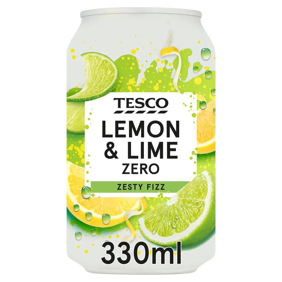 Tesco Lemon & Lime Zero 330Ml